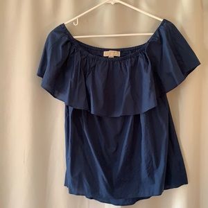 Michael Kors navy off the shoulder summer top